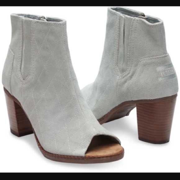 TOMS Shoes - NWT Toms Majorca Peep Toe Suede Booties Boots 9.5M